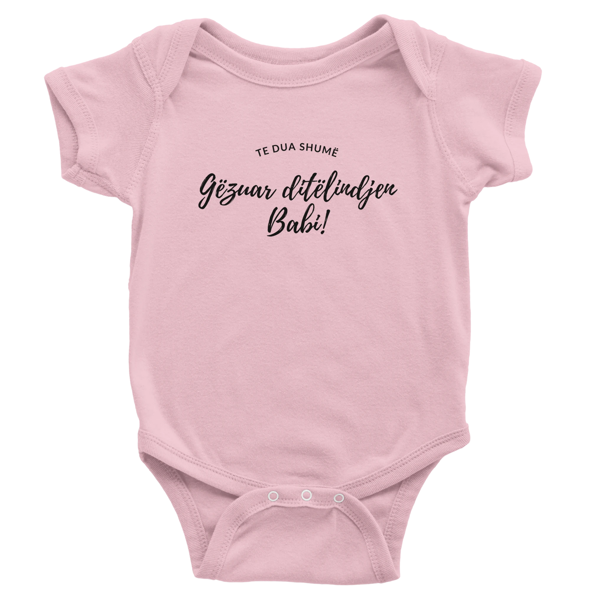 "Gëzuar Babi" kurzärmeliger Baby-Strampler - Pikë e Vogël